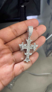 Luxury Moissanite <b>Angel</b> Cross Pendant Necklace 925 Silver Iced Out Religious Hip Hop Jewelry Handmade Silver Gift for Women Men - Product Image 2
