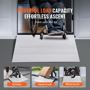 Rampa per Sedia a Rotelle Regolabile in Alluminio, Altezza 4 Pollici, Capacità di Carico 800 Libbre per Porte - Product Image 5