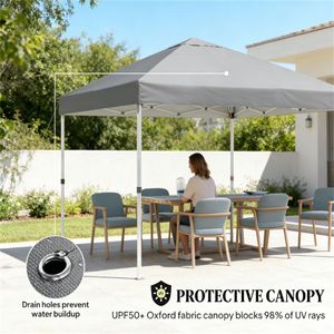Dark Gray Pop-Up <b>Canopy</b> <b>Tent</b> Sunshade Carport Pergola-Versatile Outdoor Shelter - Product Image 3