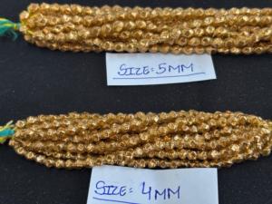 Cuentas de Vidrio Doradas de Lujo, Hechas a Mano, con Acabado Metálico, Separadores Redondos para la Fabricación de Joyería y Manualidades, Venta al Por Mayor - Product Image 4