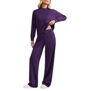 New Women Tracksuit Set Loose Fit Solid Color Sweatshirt And Jogging Pants Heavy Weight Women <b>Track</b> <b>suit</b> - Product Image 4