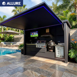 Allure Cuisine extérieure sur mesure en acier inoxydable avec <span class=keywords><strong>barbecue</strong></span>, résistante aux intempéries, dotée d'une porte électrique et d'un abri - Product Image 5
