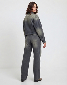 Women Cute Sexy Denim <b>Jacket</b> Wide Leg Jogger Pants Set Streetwear Jeans Button High Quality Loose Fit Wholesale - Product Image 4