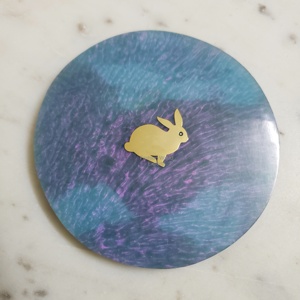 Floral Brass Ivory Epoxy Resin Luxury Marble-Effect Drink Coasters Non-Slip Home <b>Bar</b> & Office Mats & <b>Pads</b> for Gifts - Product Image 5