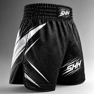 Pantalones Cortos Deportivos SHH de Alto Rendimiento para MMA, con Logotipo Frontal, Transpirables, de Secado Rápido y Elásticos, para Boxeo, MMA y <span class=keywords><strong>Entrenamiento</strong></span> de <span class=keywords><strong>Artes</strong></span> <span class=keywords><strong>Marciales</strong></span> <span class=keywords><strong>Mixtas</strong></span> - Product Image 6