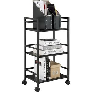 Carrello portaoggetti in metallo nero Widen 3, multifunzionale, smontabile e pieghevole per casa, garage, cucina, bagno, per alimenti, spezie, borse - Product Image 2