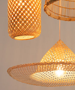 Hand Woven Bamboo Basket Traditional Thai Palm <b>Leaf</b> Bag Gift Package Natural Handmade Handwoven Bamboo Cluster Pendant <b>Light</b> Rus - Product Image 6