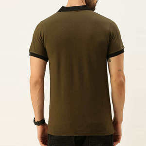 Camisa de Manga Corta para Hombre, Color Verde Oliva y Negro, de Lona Sólida, Tejida, con Botones al Frente, Corte Regular, Secado Rápido, Estampado Digital - Product Image 5