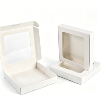Boîtes de présentation élégantes personnalisées en blanc mat avec panneau frontal transparent pour petits articles de luxe ou coffrets cadeaux