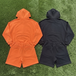 <b>Men</b> Hoodie And Sweat <b>Shorts</b> Set Casual Athletic Sportswear Manufacturer Zipper Embroidery Hoodie <b>Shorts</b> Two Piece - Product Image 2