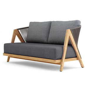 Chaises de jardin de luxe en teck avec chaise longue en corde et style minimaliste pour la décoration de meubles de patio - Product Image 2