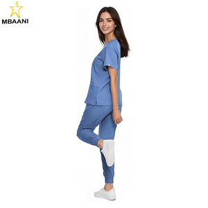 <b>Scrubs</b> for Women <b>Set</b>, V-Neck <b>Scrub</b> Top & Jogger Pants Medical Uniform with 9 Pockets, Yoga Waistband - Product Image 2
