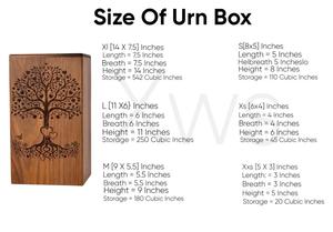 Urna Funeraria Artesanal de Madera de Palisandro con Árbol de la Vida, Grabada, Recuerdo Conmemorativo para Cenizas Humanas, Tamaño Mediano 9x5.5, Caja para Urna - Product Image 3