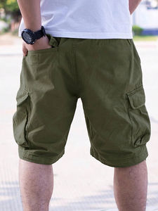 Shorts cargo pour homme en coton 100% - Style décontracté pour l'été - 6 poches - Tissu en toile - Idéal pour les tenues décontractées - Product Image 2