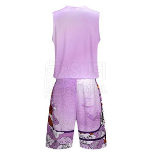 Uniforme de Baloncesto Deportivo para Exteriores, Sin Mangas, Talla Grande, Personalizado, Impreso, de Alta Calidad, 100% Poliéster - Product Image 3