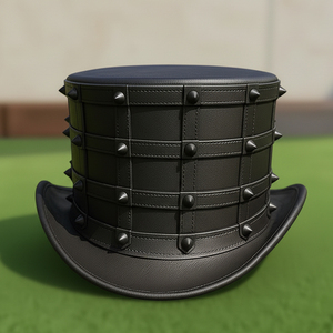 Chapeau haut de forme en cuir clouté fait main de qualité supérieure, style gothique steampunk victorien, pour cosplay - Product Image 2