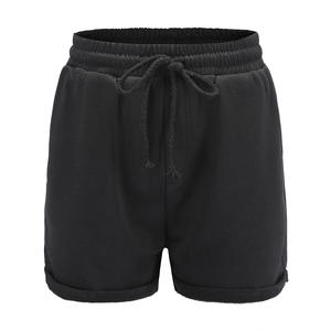 <b>Top</b> Trending Women Customized Shorts Solid Baby <b>Pink</b> Mid Waist Drawstring Breathable Eco-Friendly 100% Cotton French Terry Short - Product Image 1