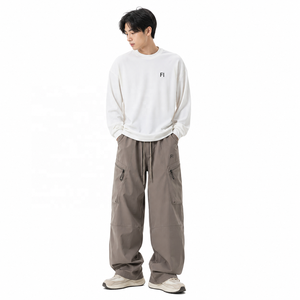 Pantalones Cargo de Nylon para Hombre con Cordón, Pierna Ancha, Bolsillos Múltiples Personalizados, Estilo Casual Urbano para Exteriores, Venta al por Mayor, Proveedor a Granel, EE. UU. - Product Image 1