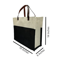 Sacs en toile de qualité supérieure avec poignée en cuir et sacs en lin personnalisés avec logo imprimé pour le bureau, les voyages et usage personnel