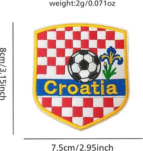 Parche Bordado Termoadhesivo con la Bandera de Croacia, Escudo Nacional para Fútbol - Product Image 2