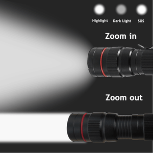 Set di 2 Torce LED Ricaricabili USB 1000 Lumen con Messa a Fuoco Regolabile 3 Modalità Nere Mini Torce LED con Cavo USB e Mini Scatola per - Product Image 3