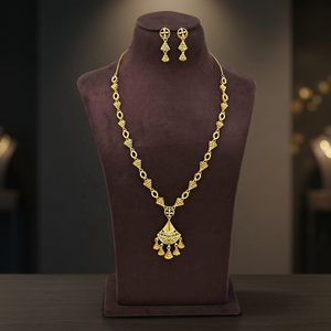 Colliers longs de mariée en or rempli 14K, 18K, 24K, style Dubaï, design turc traditionnel, ensemble de bijoux de mode, vente en gros - Product Image 5