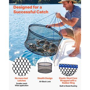 Red de Pesca Plegable Portátil de PA, Cuerda de PA Duradera y Ecológica para Redes de Embarcadero y para Recoger Peces - Product Image 3