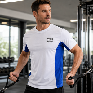 T-shirt d'entraînement personnalisé en gros pour hommes avec logo, panneaux en maille respirante, idéal pour la gym, le CrossFit et les entraînements en extérieur - Product Image 5
