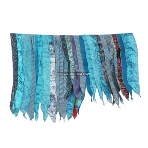 2026 New <b>Vintage</b> Fashion Indian <b>Silk</b> Dupatta 15 Strip Multi-Color Reversible <b>Scarf</b> Long Sari Patches Gift Direct Manufacturer - Product Image 1