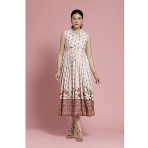 Vestido Maxi Elegante con Estampado Floral Blanco para Mujer, Vestido Casual de Verano sin Mangas, Vestido para Fiesta en la Playa, Disponible a un Precio Razonable - Product Image 1