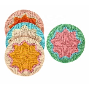 ที่รองแก้วทรงถังป๊อปคอร์นคุณภาพสูง ลูกปัดแก้ว ดีไซน์หรูหรา ใช้ตกแต่งโต๊ะน้ำชา กาแฟ โต๊ะอาหาร ของตกแต่งบ้าน ของขวัญ ขนาด 10 ซม. สไตล์โมเดิร์น - Product Image 4