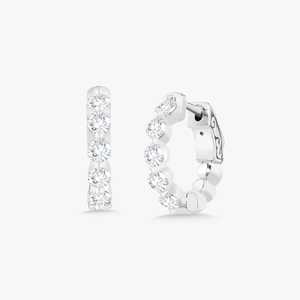 Pendientes de Aro Clásicos con Diamantes, Personalizados, 1 Quilate, Redondos, Cultivados en Laboratorio, Delicados, Minimalistas, para Uso Diario, Tipo Huggies, Oro Sólido de 14K y 18K - Product Image 3