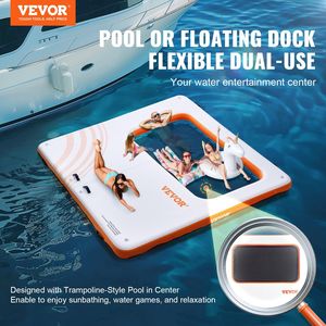 Piattaforma Galleggiante Gonfiabile 10x10FT con Trampolino 4x7FT e Rete Antiscivolo per Piscina - Struttura per Divertimento Acquatico - Product Image 2