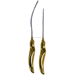 Ensemble d'instruments chirurgicaux dentaires de précision mondiale, 6 pièces, manuels, ergonomiques, avec poignée dorée, en acier inoxydable, comprenant un dissectionneur et un élévateur - Product Image 3