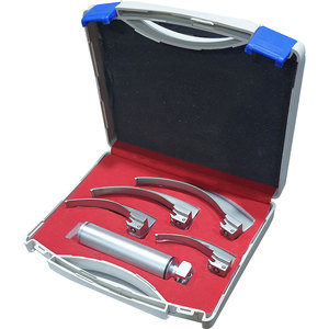 Ensemble de laryngoscopes professionnels, équipement médical d'intubation des voies respiratoires, lames de laryngoscope réutilisables en acier inoxydable, poignées, hôpital - Product Image 2