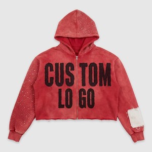Fabricante de Sudaderas Personalizadas con Bordado Desgastado, Lavado Ácido Vintage, Lavado a la Piedra, Hombros Caídos, Corte Holgado - Product Image 5