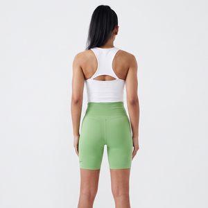 <b>Women's</b> High Waist Green Biker <b>Shorts</b> Solid Color Knitted Spandex Nylon Sporty Fitness <b>Shorts</b> Breathable Elastic Waist <b>Shorts</b> - Product Image 6