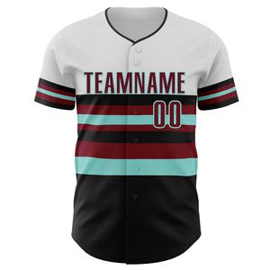 Maillot de baseball personnalisé unisexe à manches courtes, boutonné sur le devant, nom de l'équipe 00, imprimé par transfert thermique, rayé, anti-humidité, 220g - Product Image 1