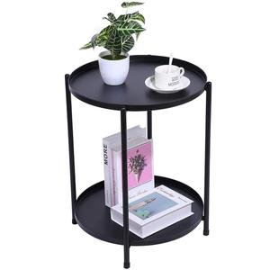 Table d'appoint métallique fonctionnelle et traditionnelle - Design antique durable et écologique pour salon, café, ou lieu de travail - Product Image 1