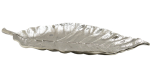 Nueva Bandeja de Servicio de Aluminio Fundido, Plateada Brillante, con Diseño de Hoja, Multiusos, Decorativa, para Mesa - Product Image 4