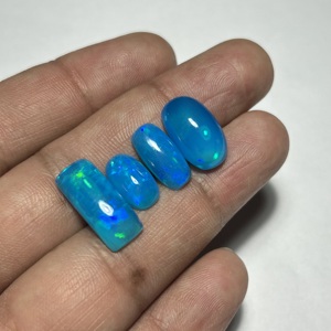 Lote de Gemas de Ópalo Etíope Azul Natural, Corte Cojín, Cabujón, Piedra Suelta, Multiflash, Juego de Colores, Gemas Hasnain para Joyería - Product Image 2