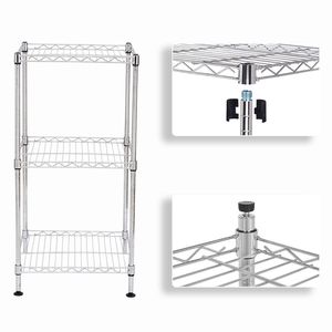Scaffale a 3 Ripiani in Cromo Nero, Pratico Organizzatore e Portaoggetti - Product Image 6