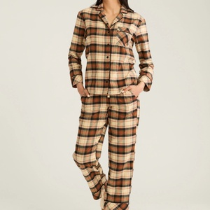 Conjunto de Pijama Térmico de Franela para Mujer, Elegante y a la Moda, con Cintura Elástica, Manga Larga y Pantalones Largos, Personalizable - Product Image 1