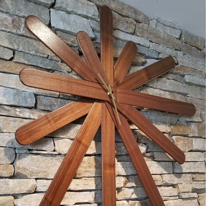 Reloj de pared marrón, reloj de madera, reloj de madera natural, reloj de pared con rodajas de madera, reloj de pared con tronco de árbol, reloj de madera moderno, reloj de pared grande - Product Image 2