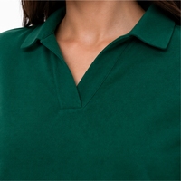 Ensemble deux pièces décontracté pour femme : polo à manches courtes et short, couleur unie personnalisable, séchage rapide, doux et respirant, longueur au-dessus du genou, idéal pour l'été