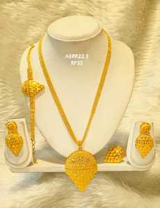 AWAIS HOUSE Women's Engagement Party Wedding Anniversary Gift Jewelry <b>Set</b> 6 Gram Gold Plated Brass Hiphop Infinity Claw Setting - Product Image 3