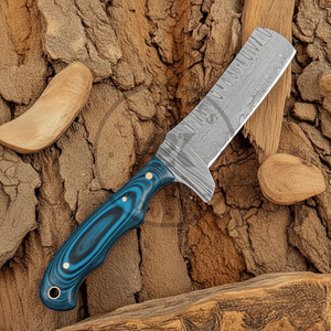 Couteau de chasse et de camping Rasp Steel Damascus BullCutter à lame fixe, manche en bois Pakka, bord droit, garantie 3 ans - Product Image 5