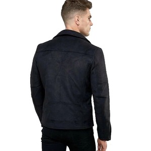 Men Black Pure <b>Suede</b> Leather Motorcycle <b>Jacket</b> - Product Image 3