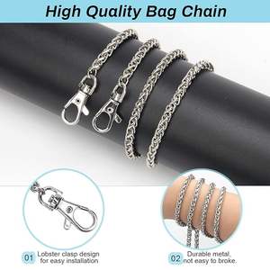 Chaîne de sac à main en métal argenté de 47 pouces de qualité supérieure pour la vente en gros – Sangle élégante pour sac à bandoulière et sac à main, finition de luxe en gros - Product Image 2