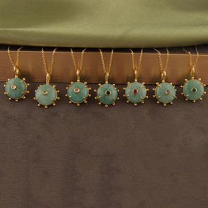 Hermoso collar con colgante de amazonita verde y cuarzo CZ, chapado en oro de 18K, antideslustre, hipoalergénico, joyería de moda. - Product Image 5